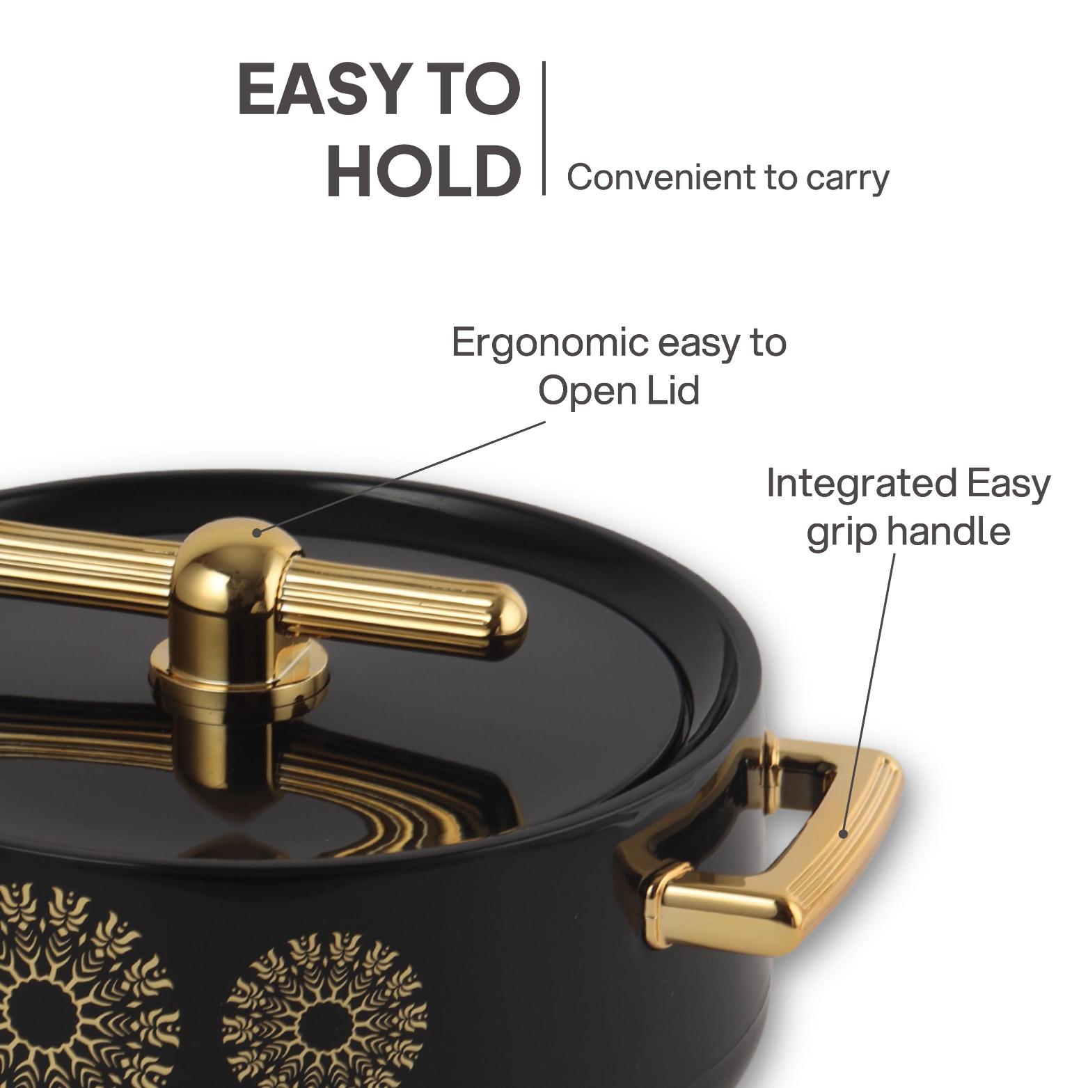 Jewel Insulated Casserole Black / 3 Pc Set