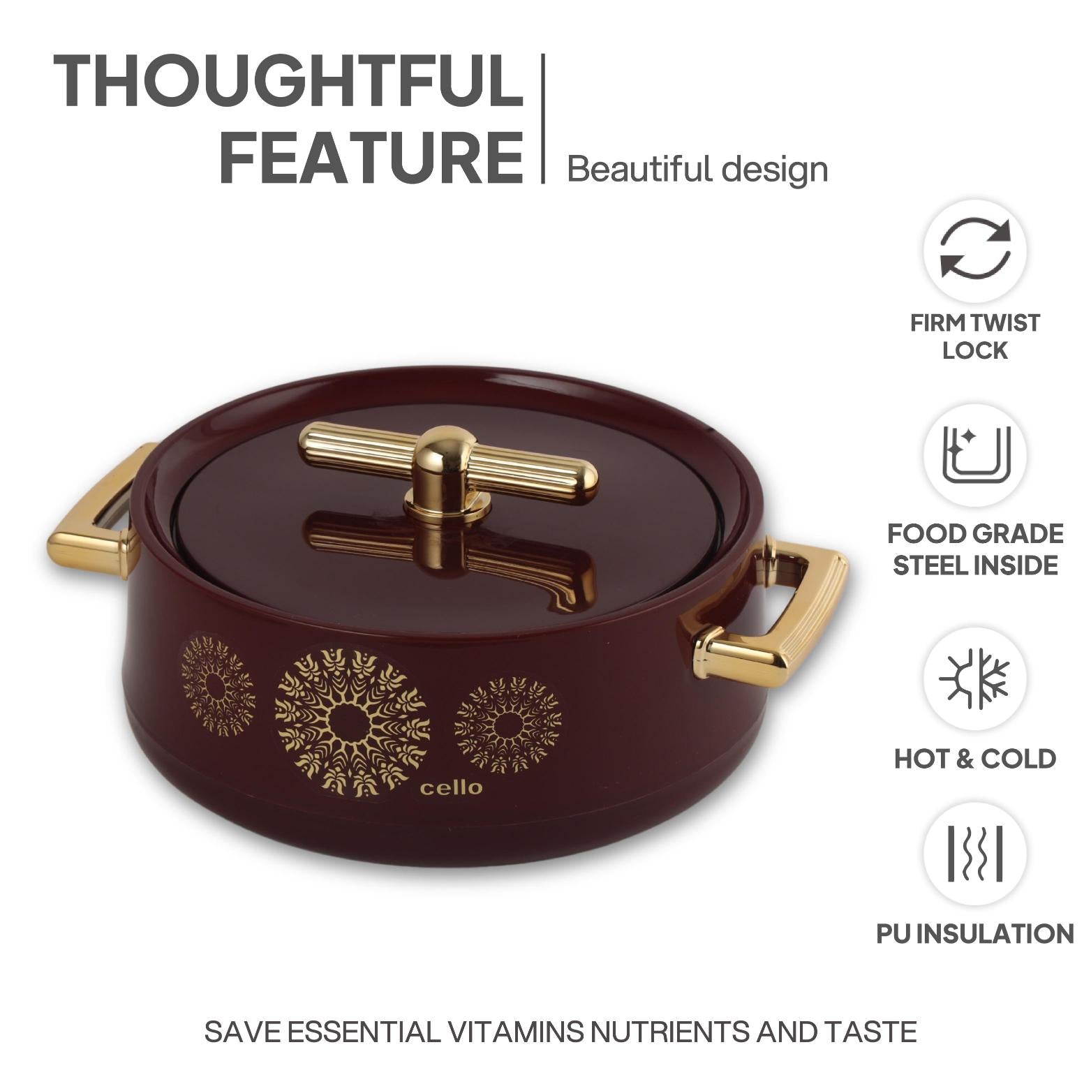 Jewel Insulated Casserole Burgandy / 3 Pc Set