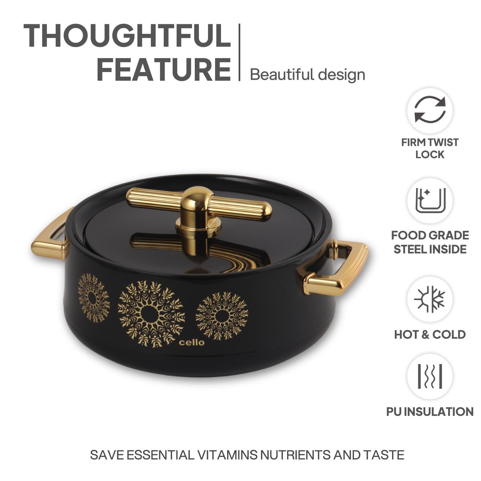 Jewel Insulated Casserole Black / 2 Pc Set