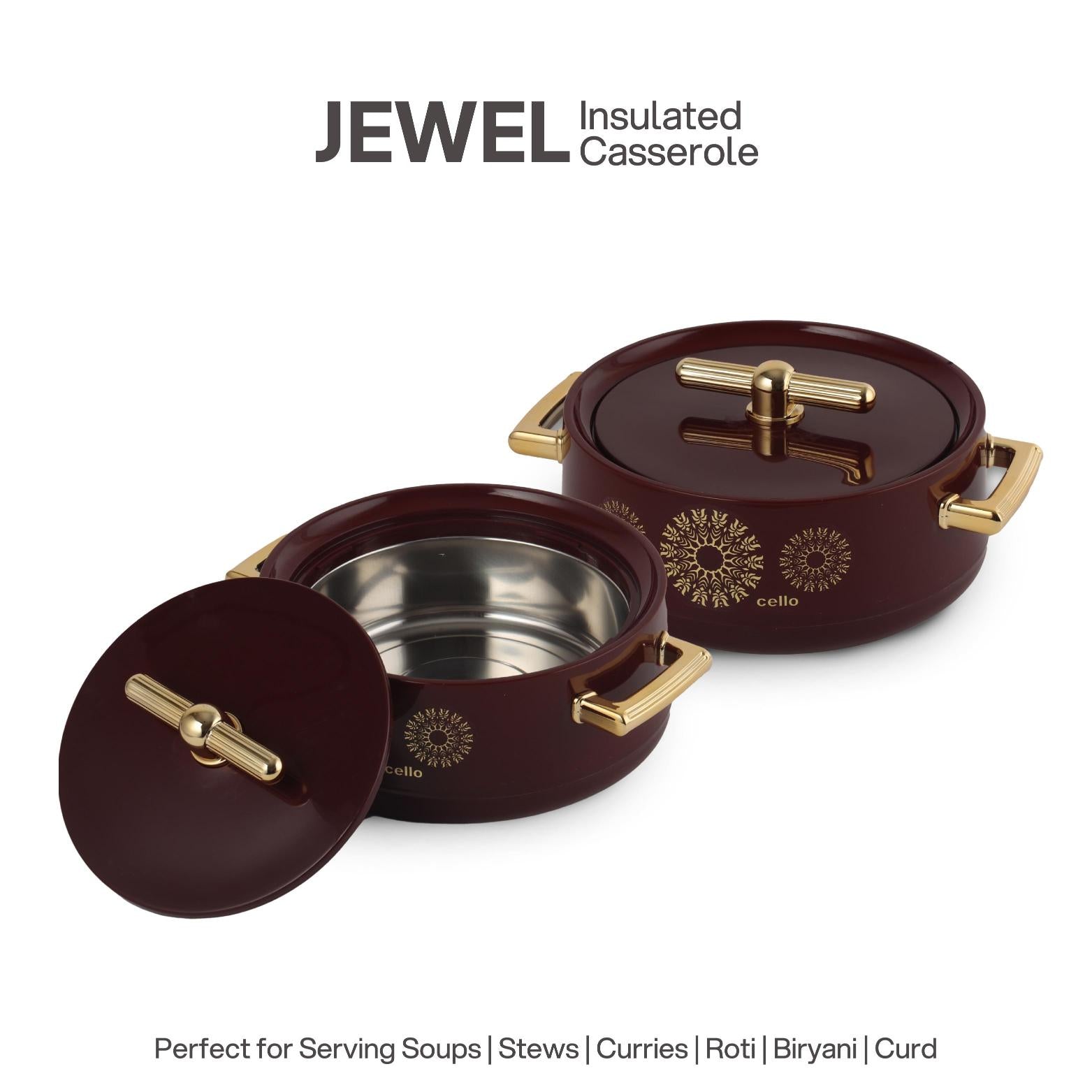 Jewel Insulated Casserole Burgandy / 2 Pc Set