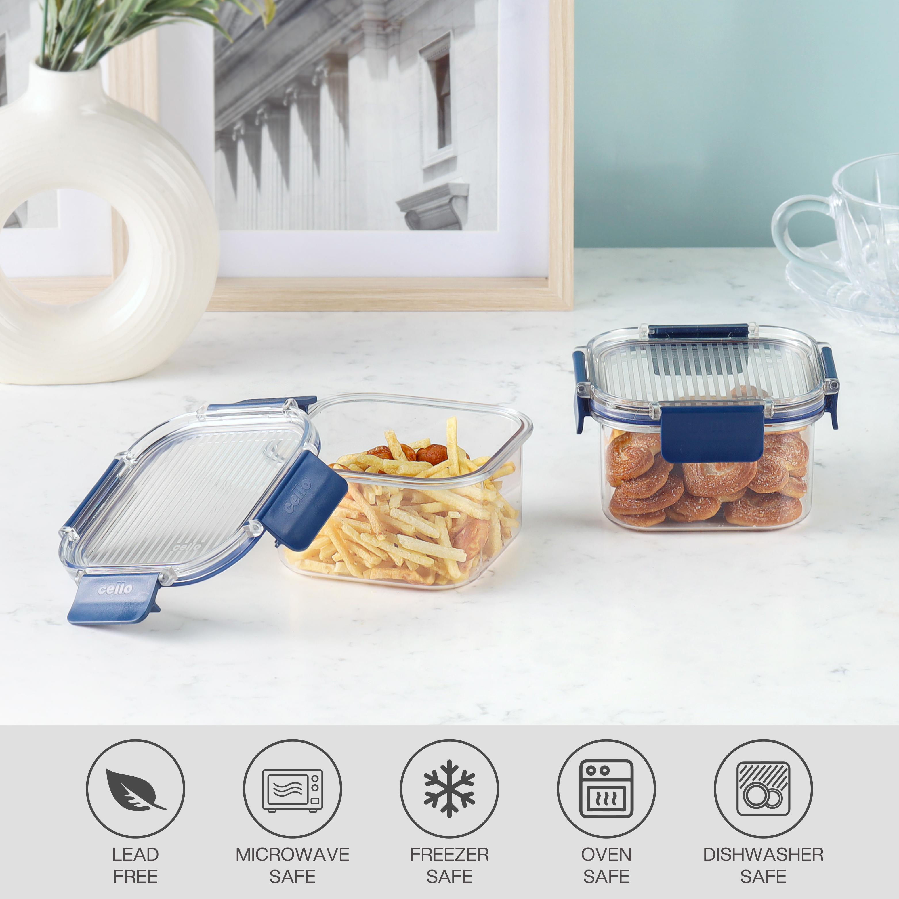 Stack Lock Canister, Set of 2 Blue / 450ml