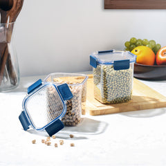 Stack Lock Canister, Set of 2 Blue / 900ml