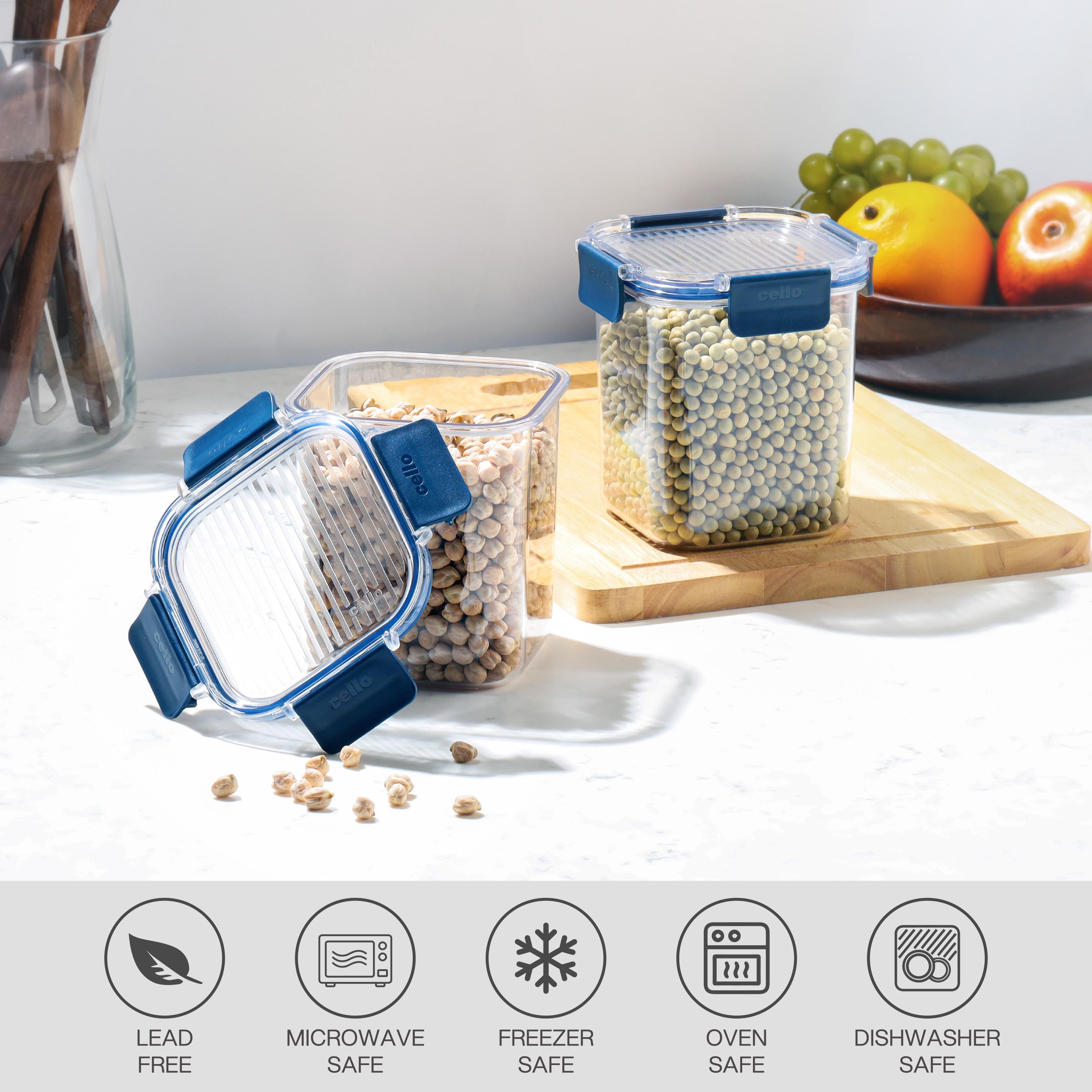 Stack Lock Canister, Set of 2 Blue / 900ml