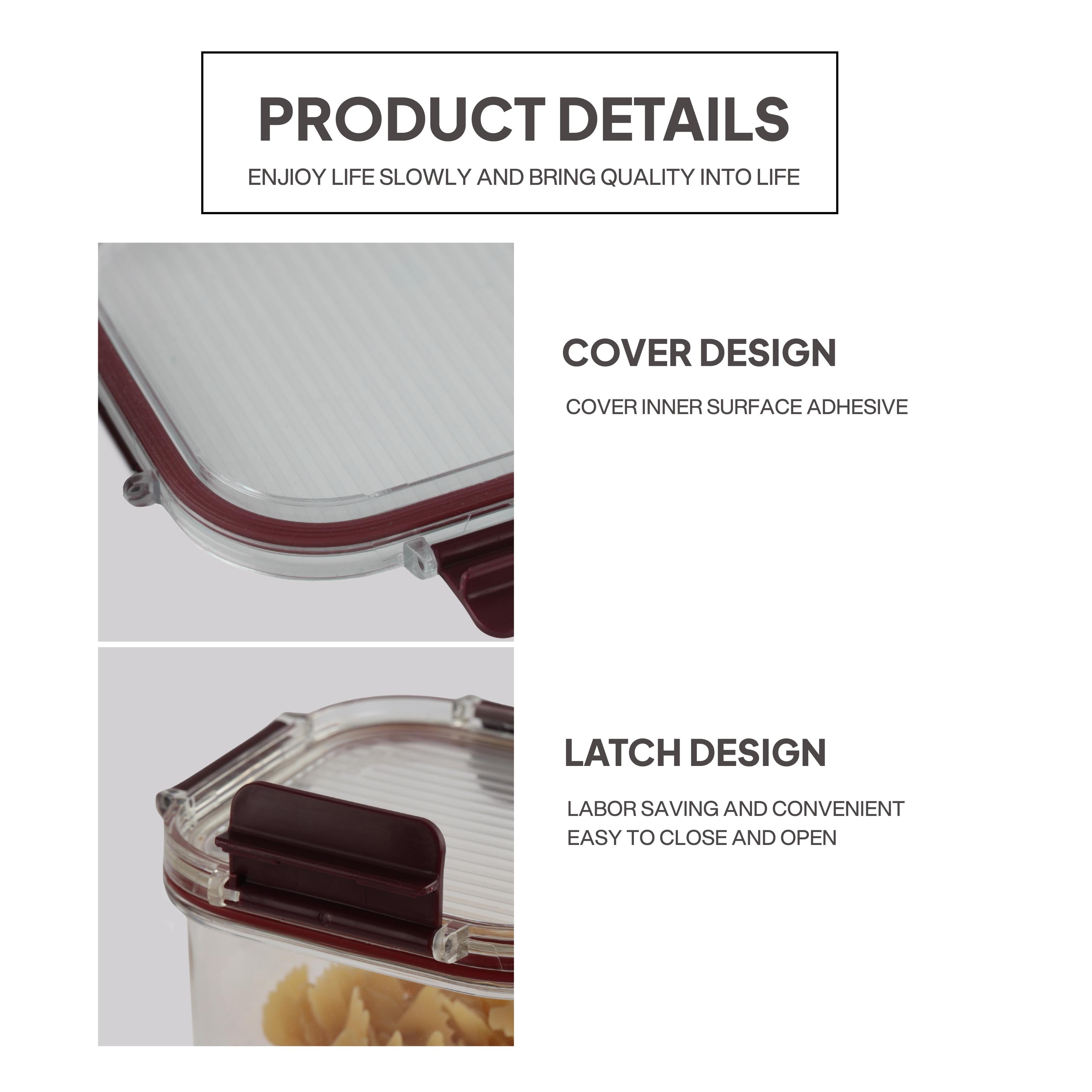 Stack Lock Canister, Set of 2 Maroon / 900ml