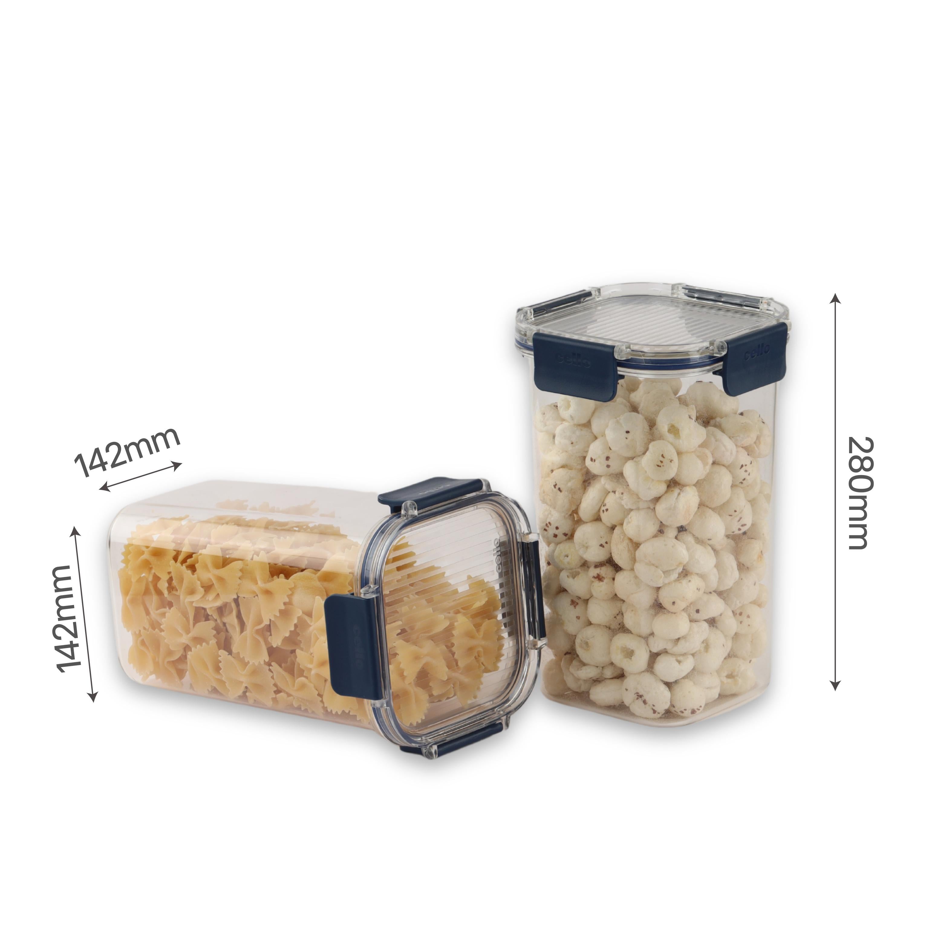 Stack Lock Canister, Set of 2 Blue / 1.3 L