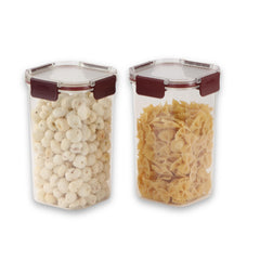 Stack Lock Canister, Set of 2 Maroon / 1.3 L