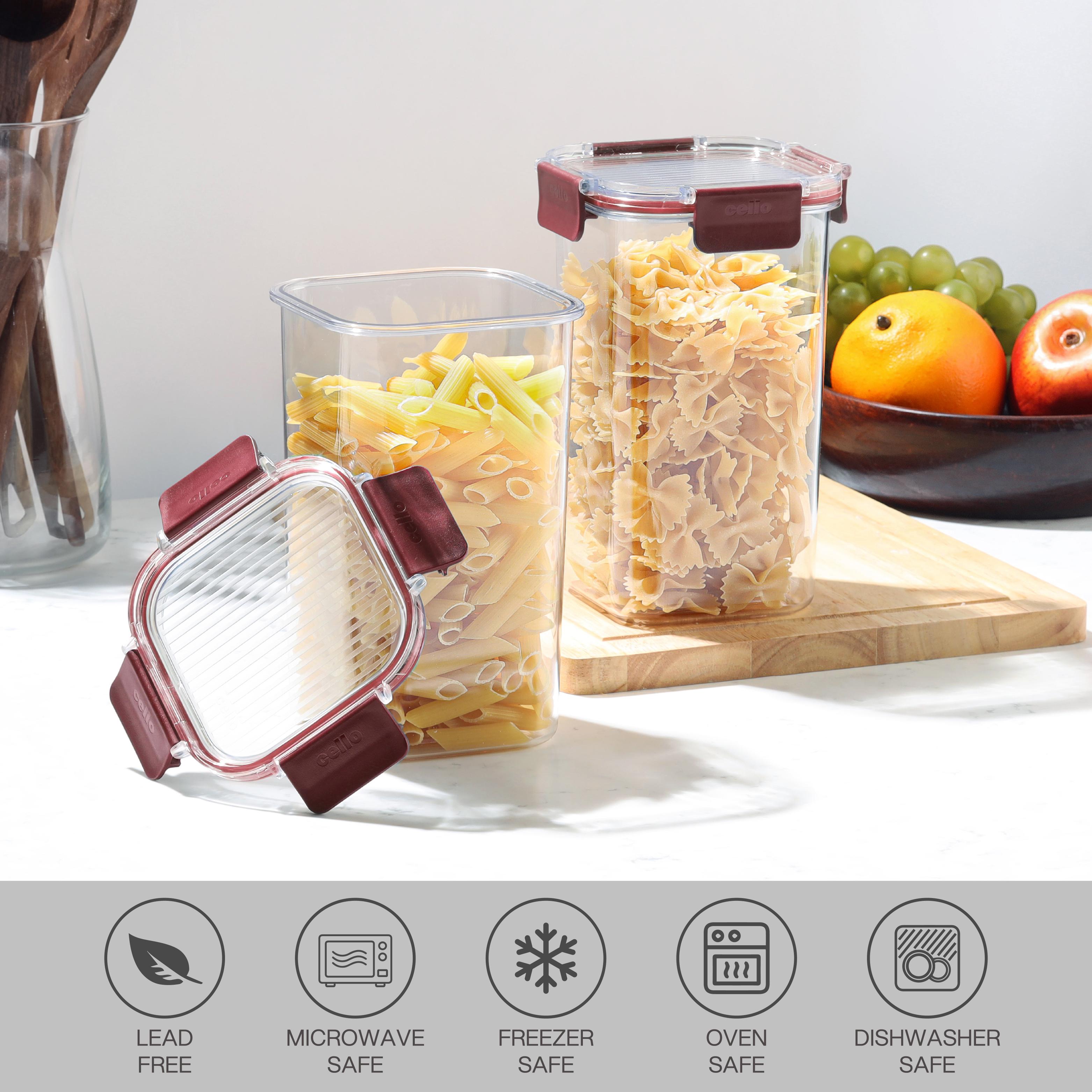 Stack Lock Canister, Set of 2 Maroon / 1.3 L