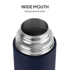 H2O Matt Stainless Steel Bottle, 1000ml Navy Blue / 1000 ml