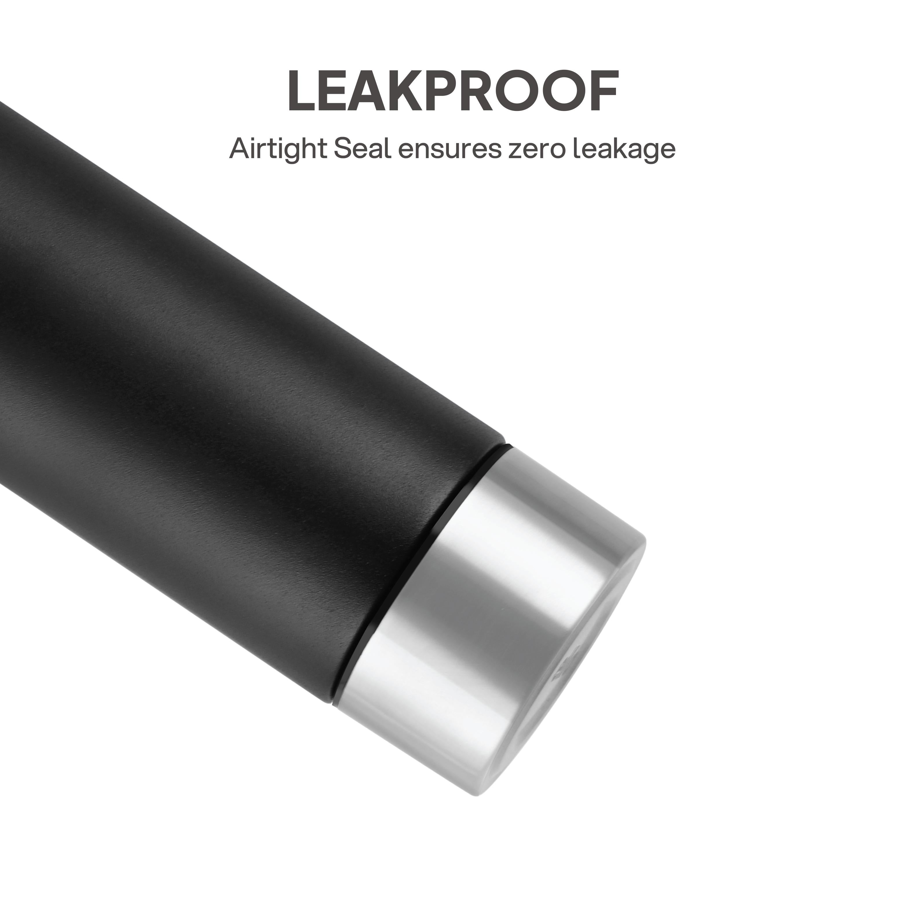 H2O Matt Stainless Steel Bottle, 1000ml Black / 1000 ml