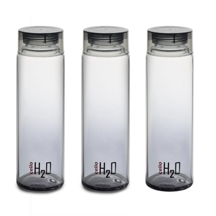 H2O Glass Colour Bottle, Set of 3, 930 mL Black / 3 Pieces