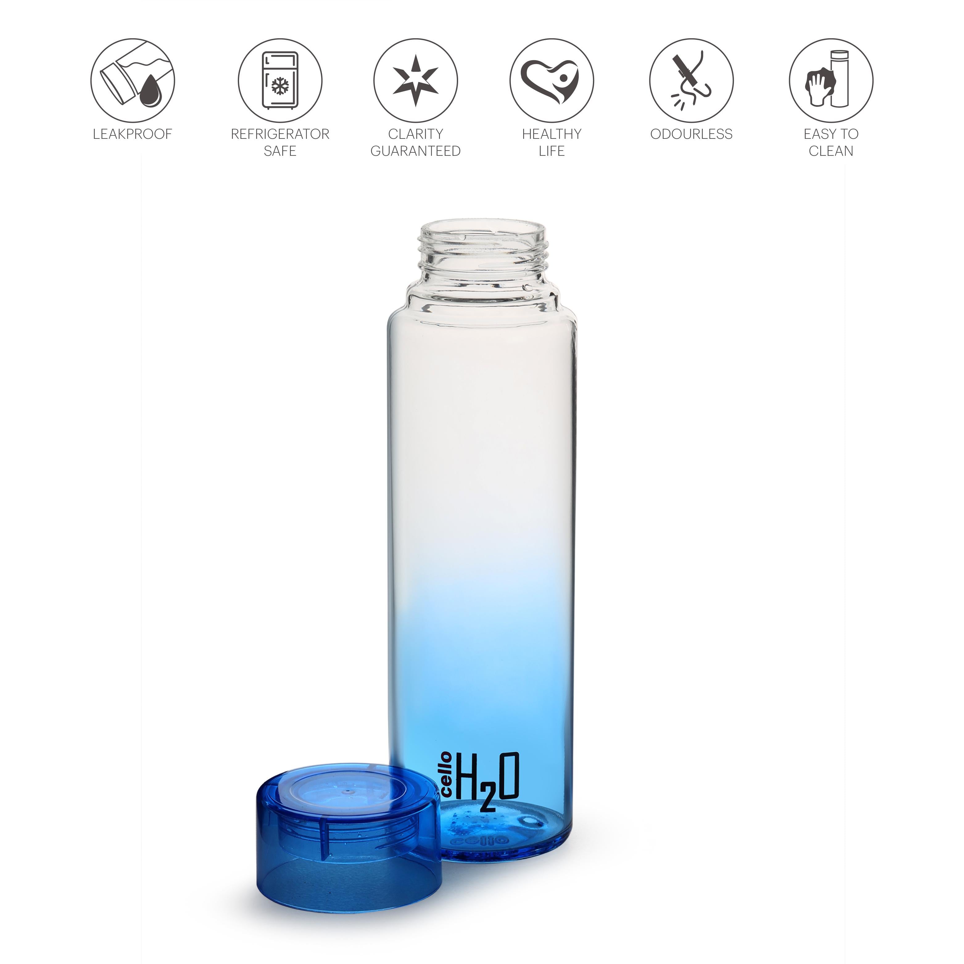 H2O Glass Colour Bottle, Set of 3, 930 mL Blue / 3 Pieces