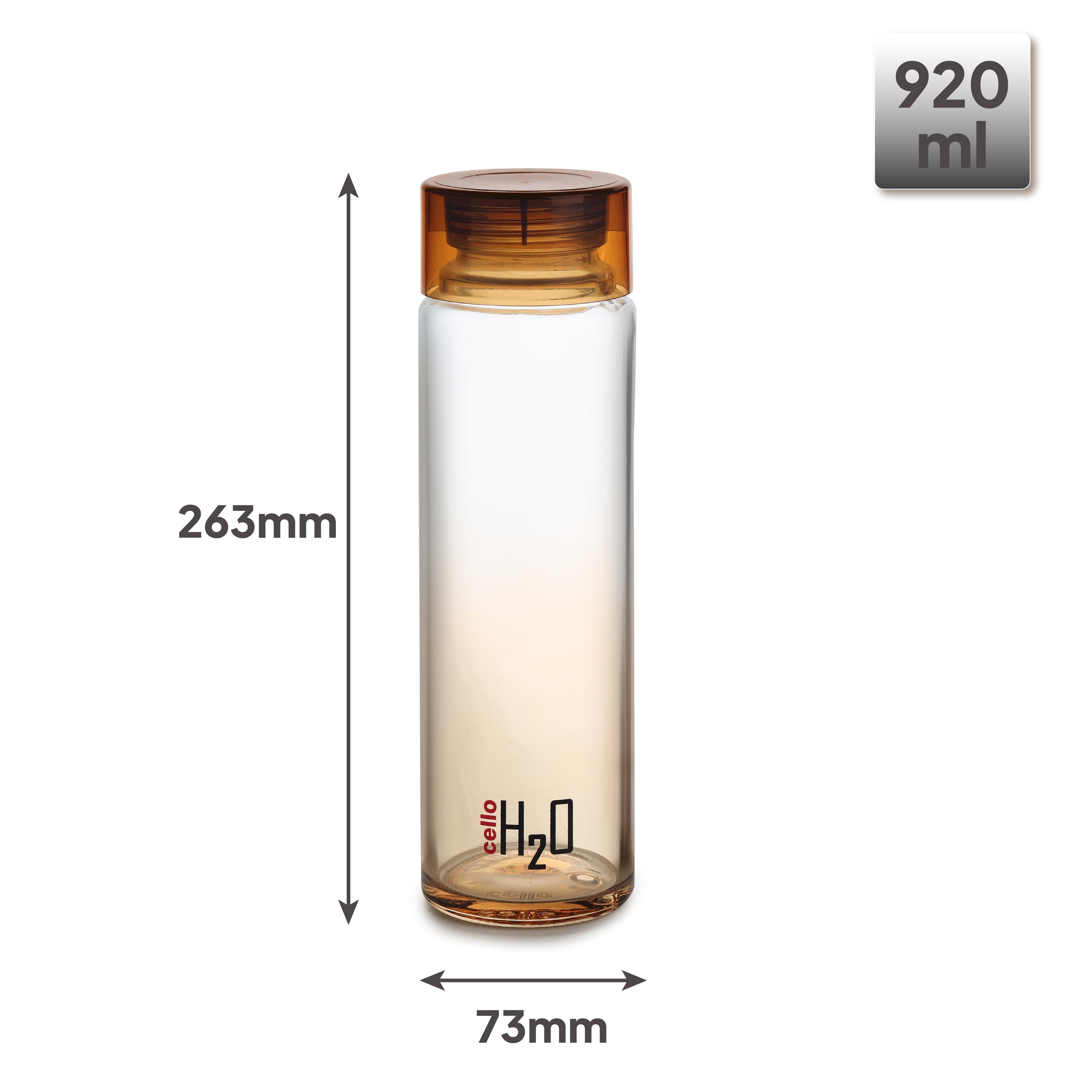 H2O Glass Colour Bottle, Set of 3, 930 mL Brown / 3 Pieces