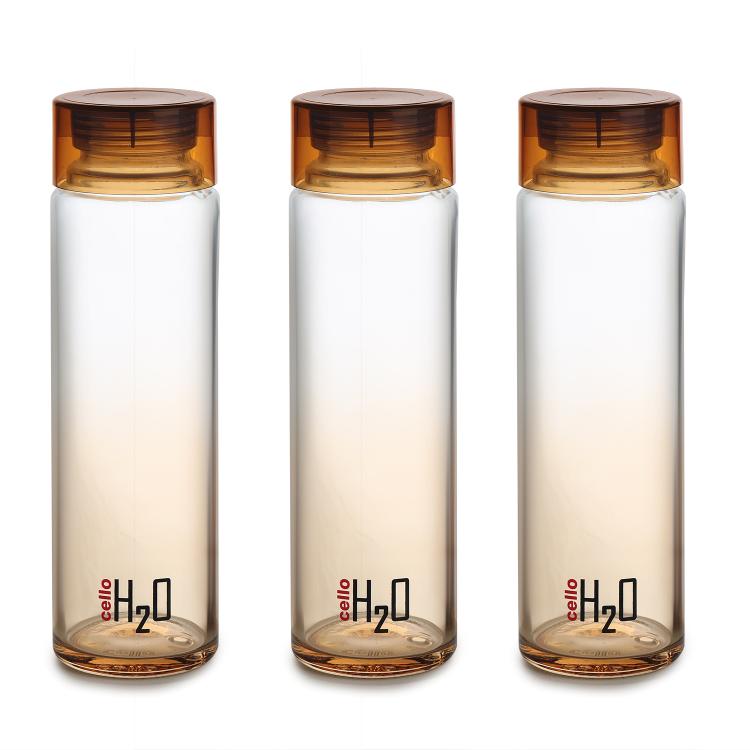 H2O Glass Colour Bottle, Set of 3, 930 mL Brown / 3 Pieces