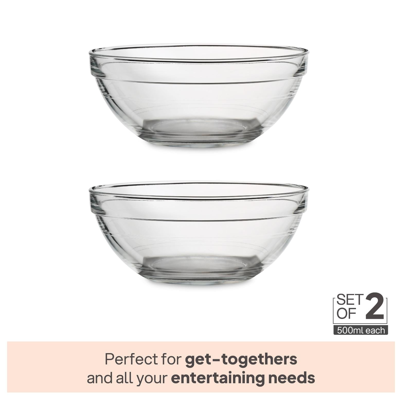 Zenith Glassware Bowls 500ml x 2