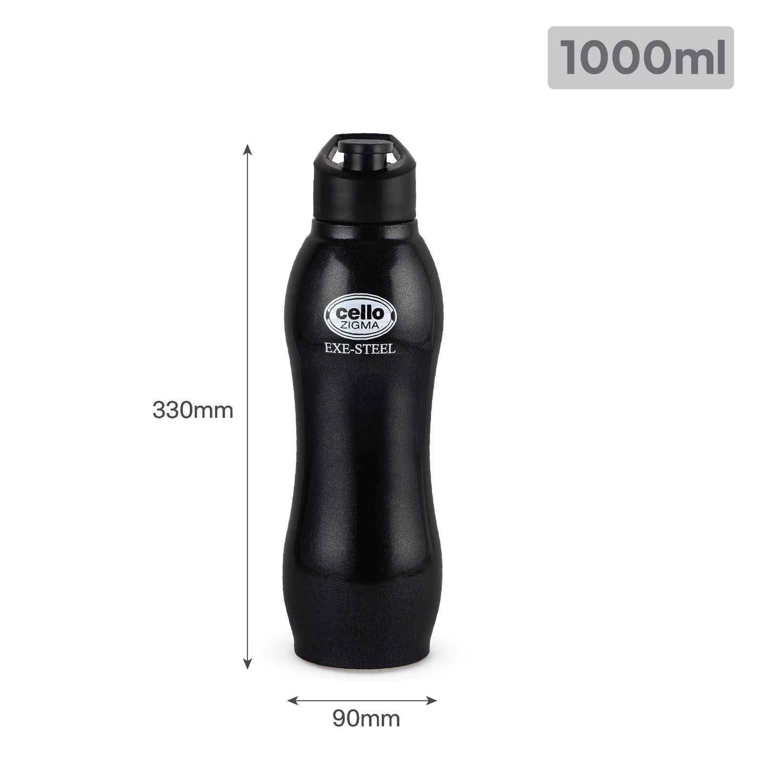 Zigma Exe Single Walled Stainless Steel Flask, 1000ml Black / 1000 ml