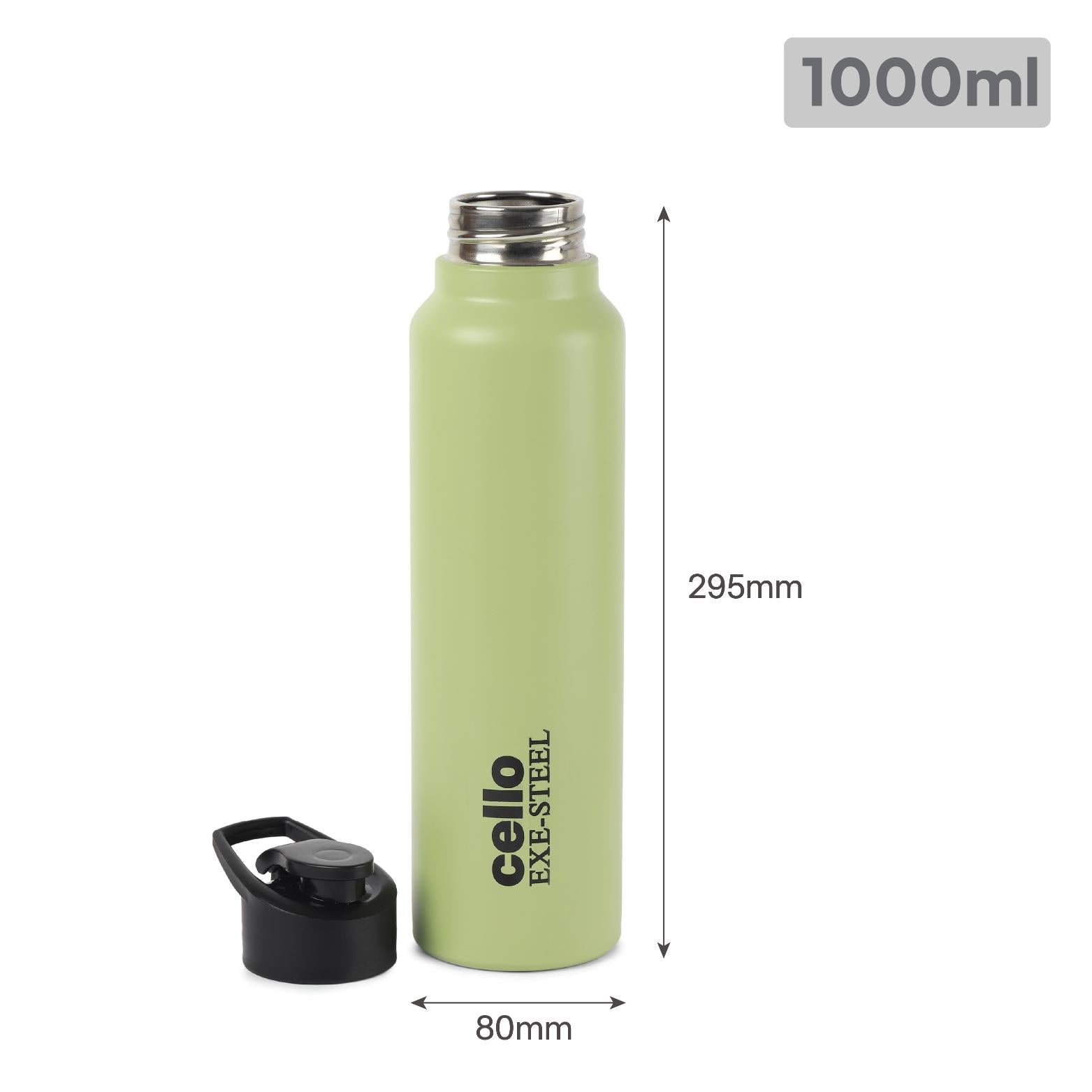 Solido Exe Single Walled Stainless Steel Bottle Green / 1000 ml