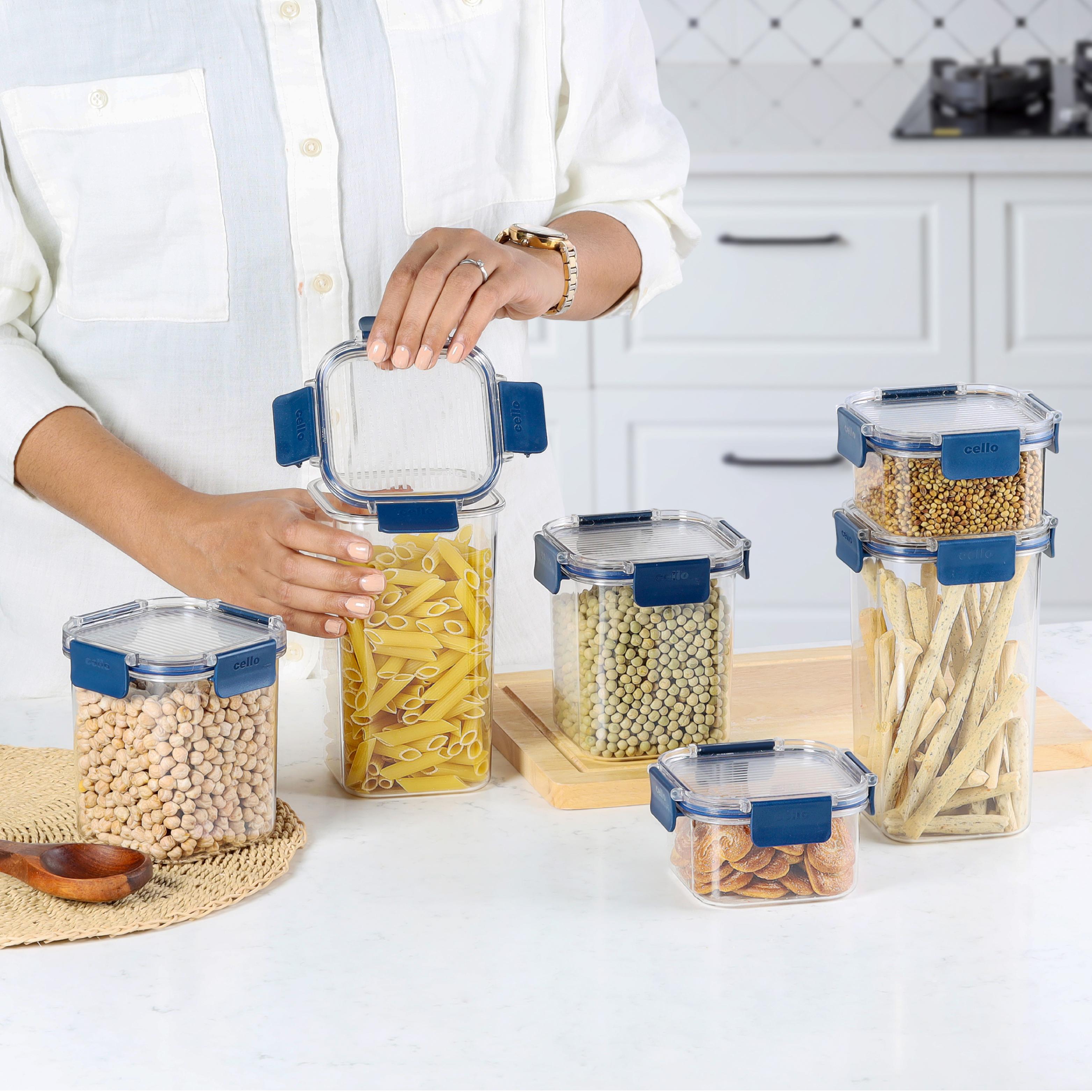 Stack Lock PET Container, Set of 6 Blue / Set of 6