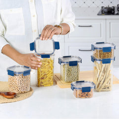 Stack Lock PET Container, Set of 6 Blue / Set of 6