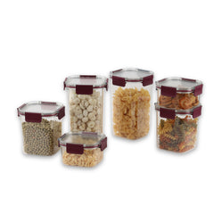 Stack Lock PET Container, Set of 6 Maroon / Set of 6