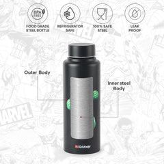 Vortex Kids Steel Water Bottle 3D Design, 720 ml Hulk / 720 ml