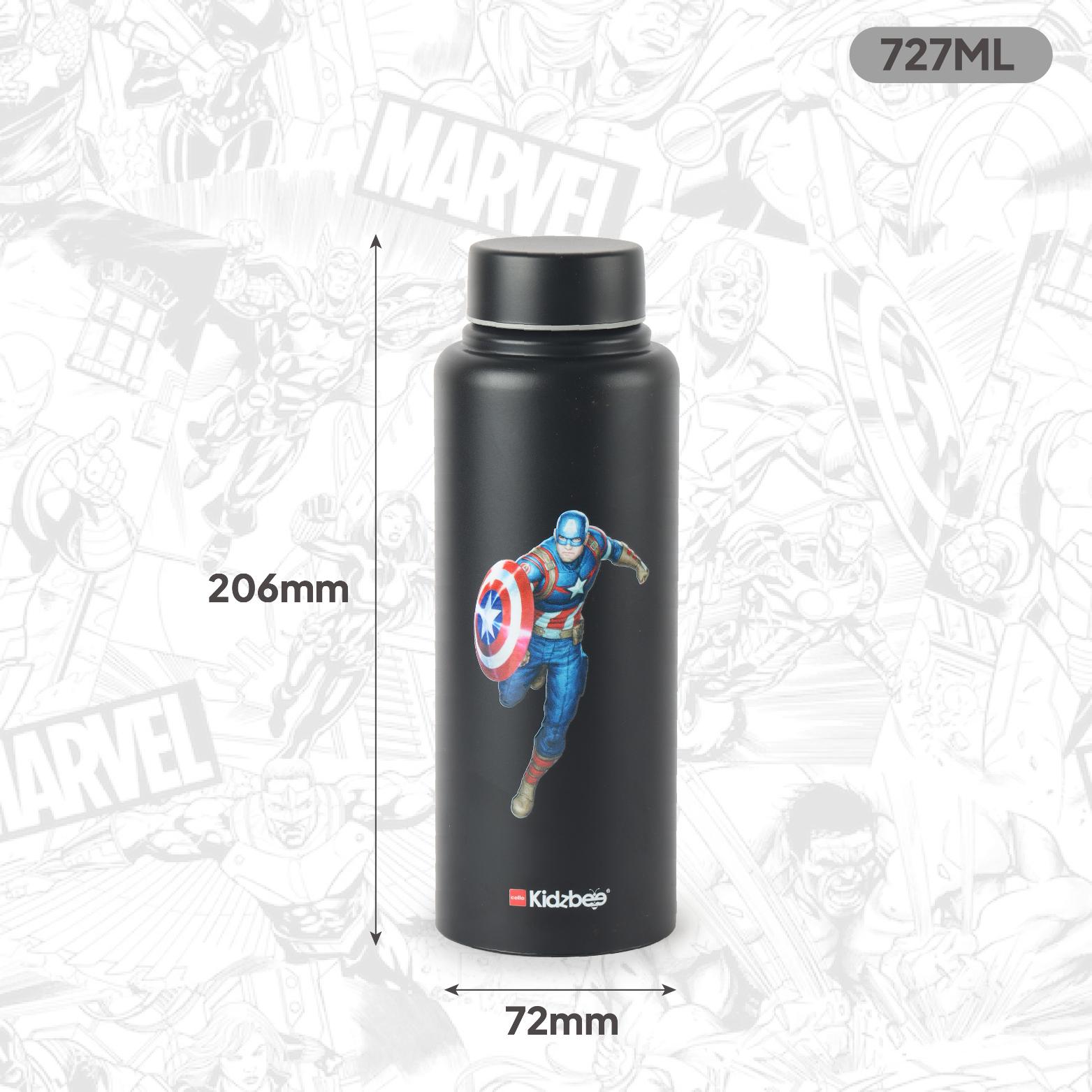 Vortex Kids Steel Water Bottle 3D Design, 720 ml Captain America / 720 ml