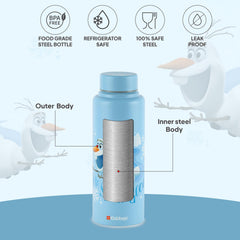 Vortex Kids Steel Water Bottle 3D Design, 720 ml Olaf / 720 ml