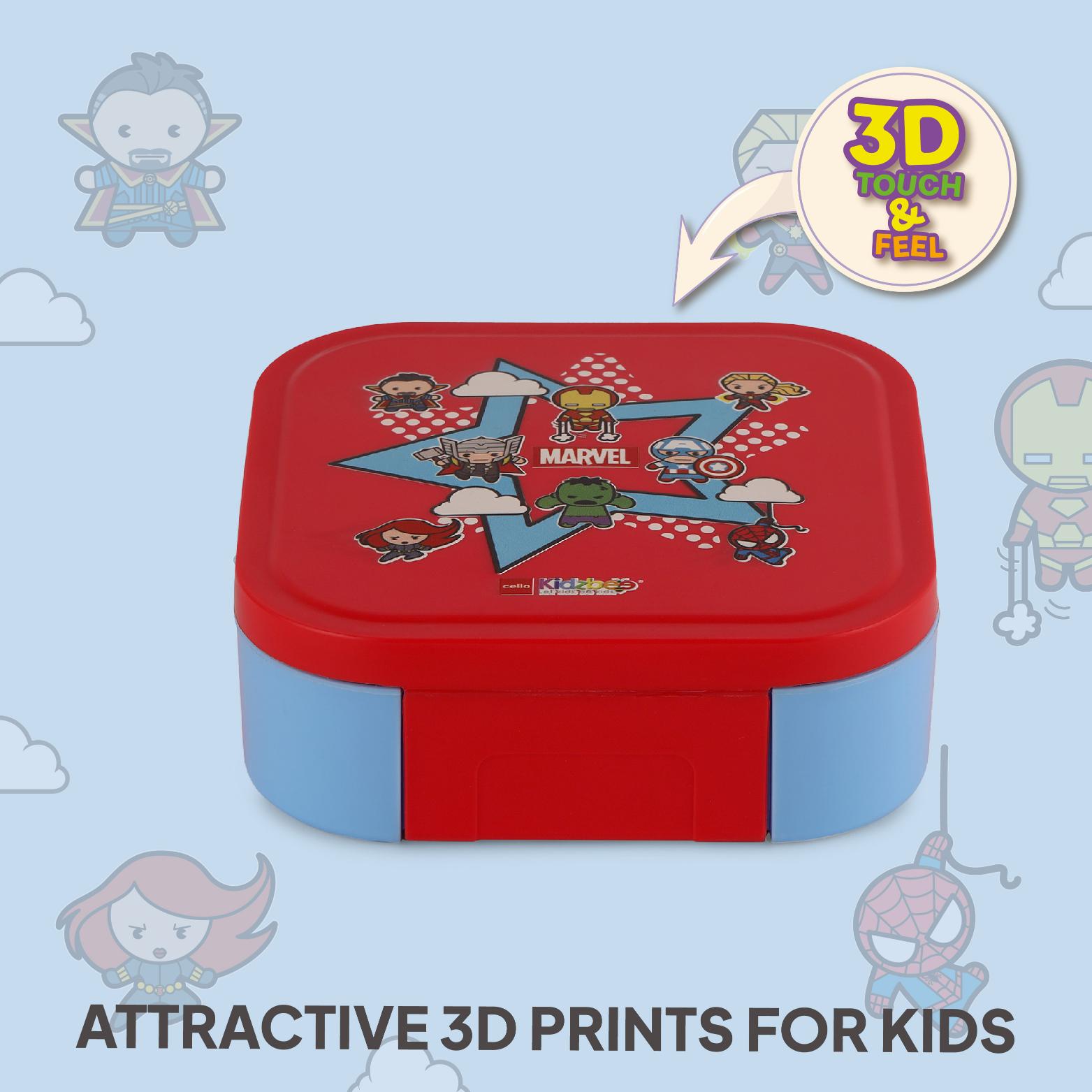Cosmos Kids Bento Tiffin 3D Design, 650 ml Super Heroes / 650 ml
