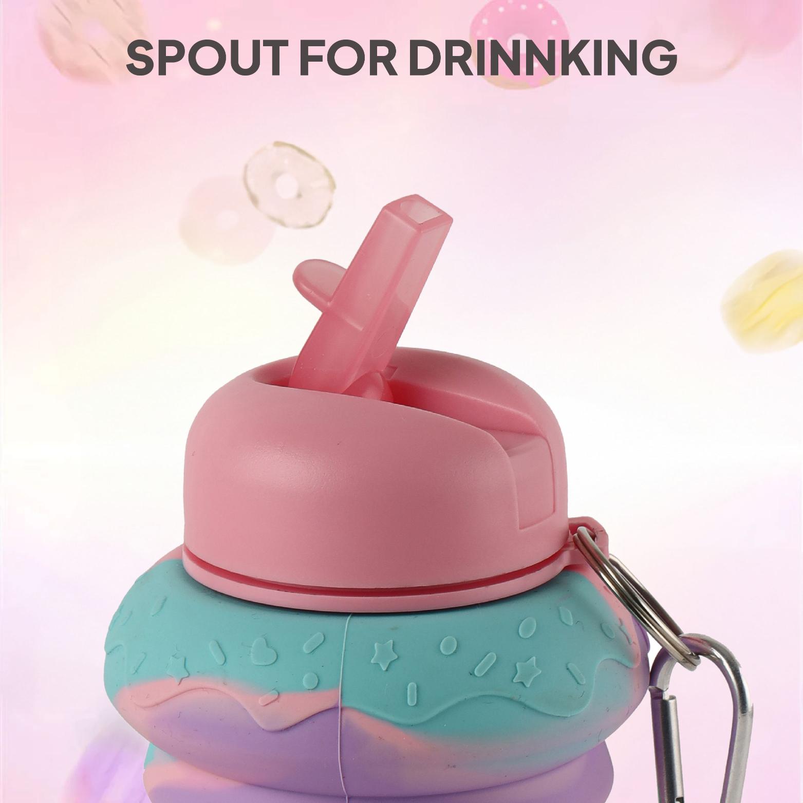 Expando Donut 600 Kids Silicone Bottle, 550 ml Pink