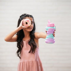 Expando Donut 600 Kids Silicone Bottle, 550 ml Pink