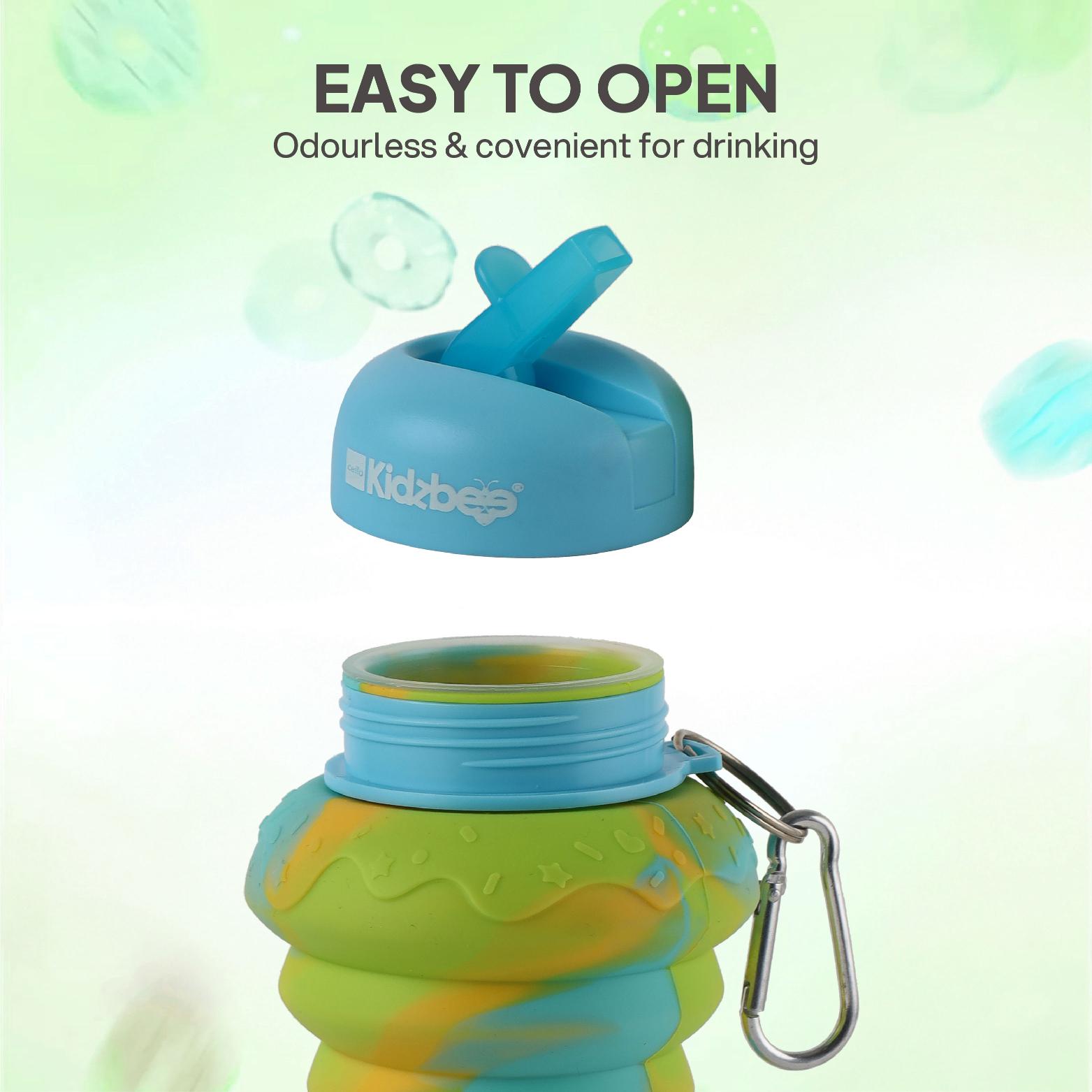 Expando Donut 600 Kids Silicone Bottle, 550 ml Blue