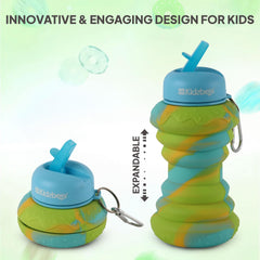 Expando Donut 600 Kids Silicone Bottle, 550 ml Blue