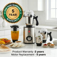 Steelox Pro 1000W Mixer Grinder with 3 Stainless Steel Jars, 1.5L Juicer Jar with 5-Year Warranty 1000
