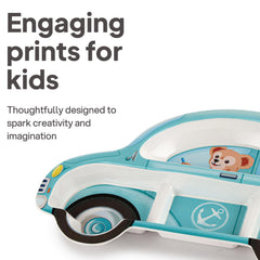 Melmo Racers Kids Melamine Plate, 1 Piece Blue