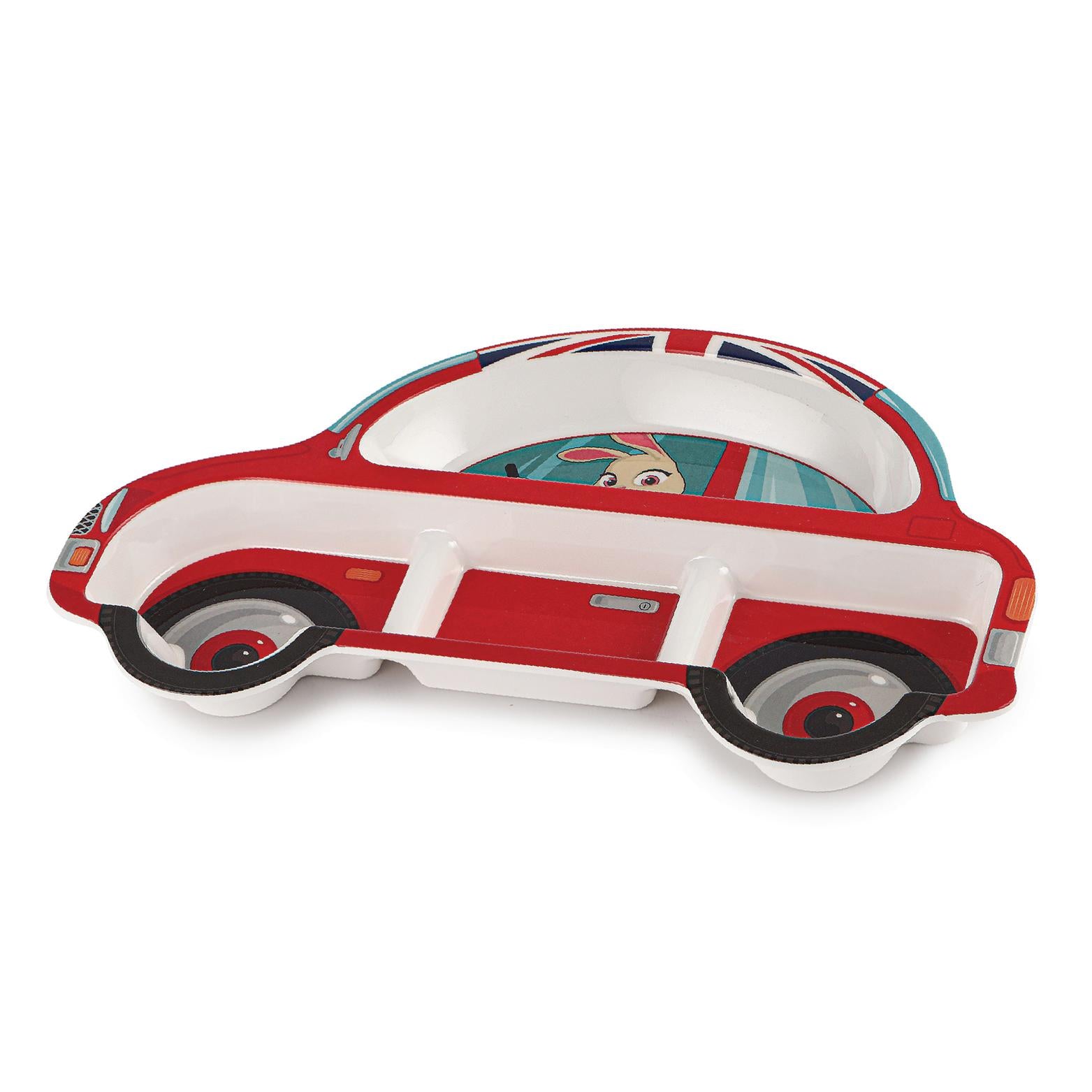 Melmo Racers Kids Melamine Plate, 1 Piece Red