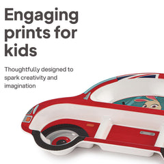 Melmo Racers Kids Melamine Plate, 1 Piece Red