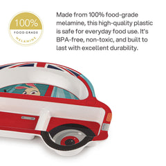 Melmo Racers Kids Melamine Plate, 1 Piece Red