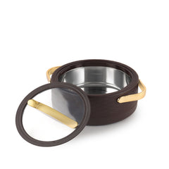 Velvetto Deluxe Insulated Steel Casserole with Glass lid Brown / 2000ml