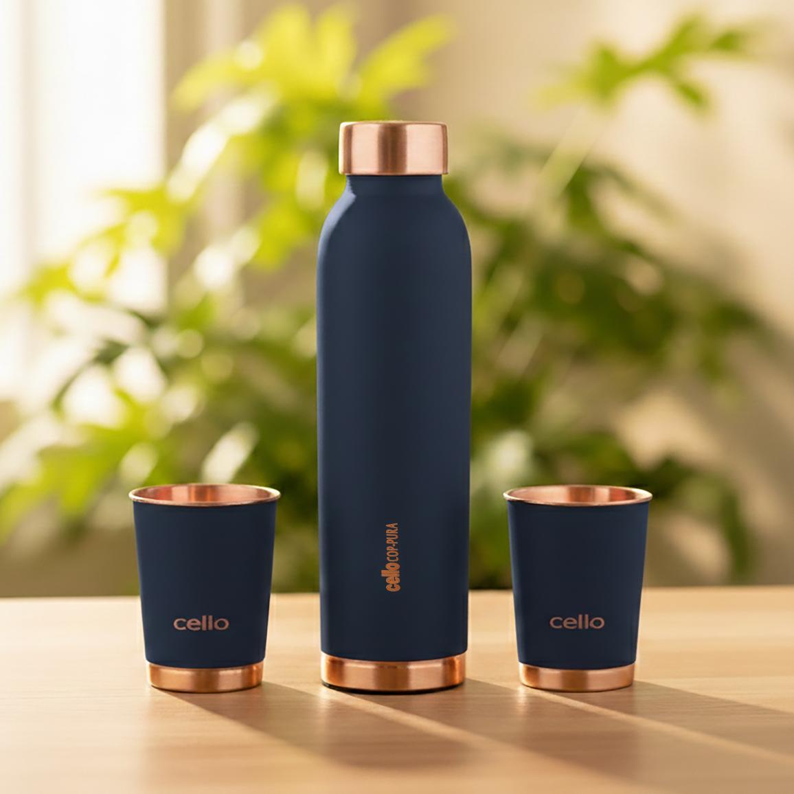 Evita Copper Gifts, Set of 3 Blue