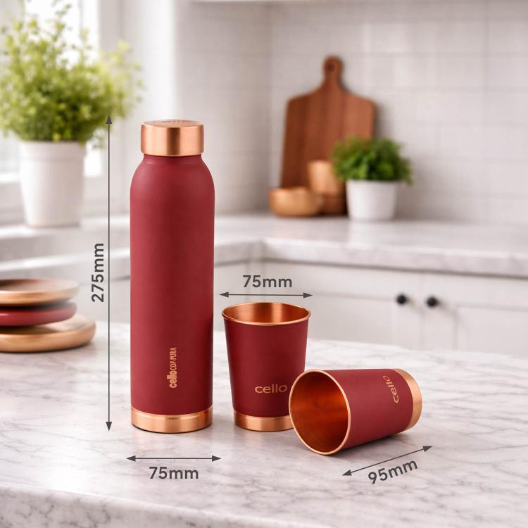 Evita Copper Gifts, Set of 3 Red