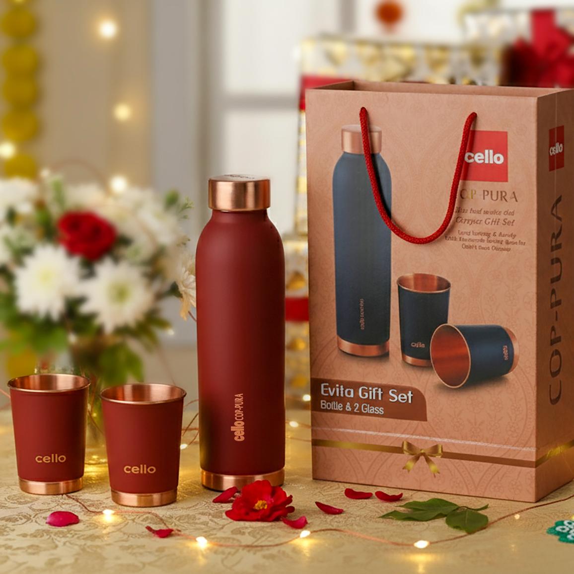 Evita Copper Gifts, Set of 3 Red