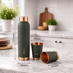 Evita Copper Gifts, Set of 3 Green