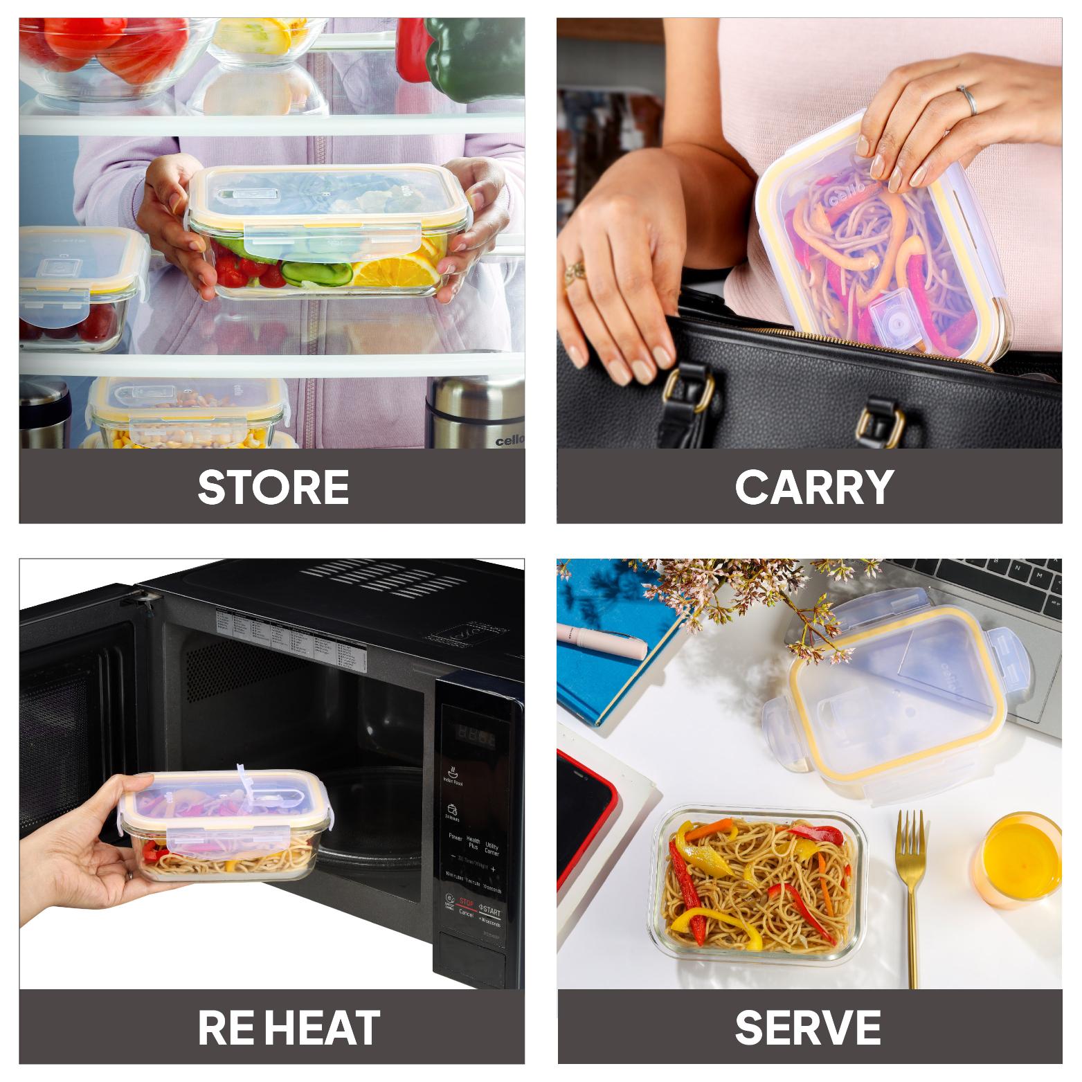 Fit & Fresh Royale Glass Container 3 Pcs / Rectangle