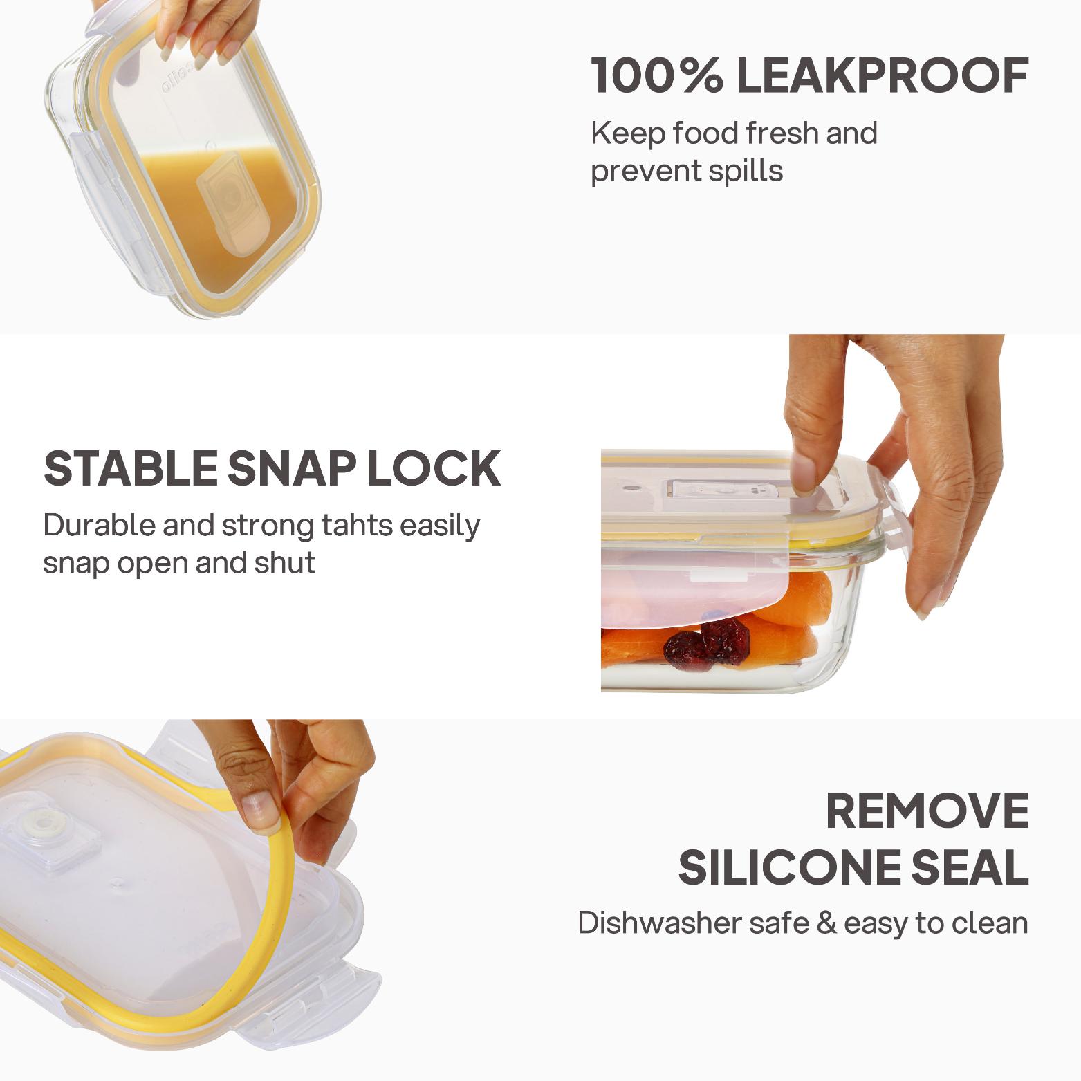 Fit & Fresh Royale Glass Container 3 Pcs / Rectangle