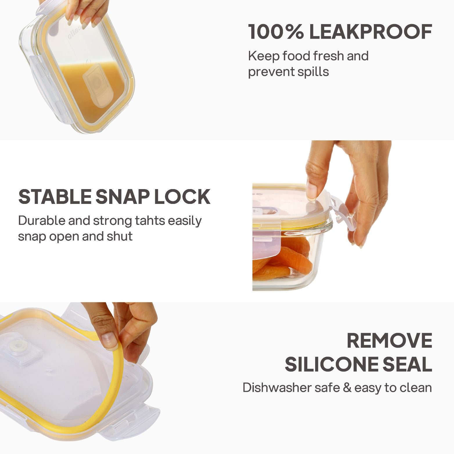 Fit & Fresh Royale Glass Container 2 Pcs / Rectangle