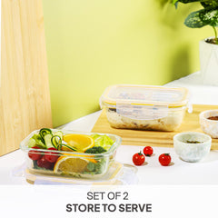 Fit & Fresh Royale Glass Container 2 Pcs / Rectangle