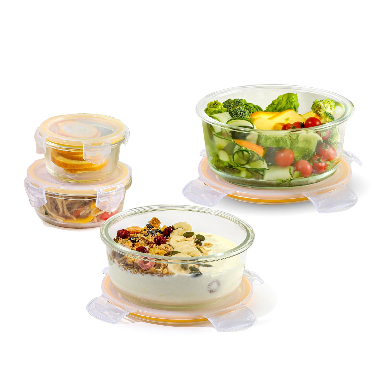 Fit & Fresh Royale Glass Container 4 Pcs / Round