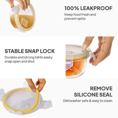 Fit & Fresh Royale Glass Container 4 Pcs / Round