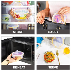 Fit & Fresh Royale Glass Container 4 Pcs / Round