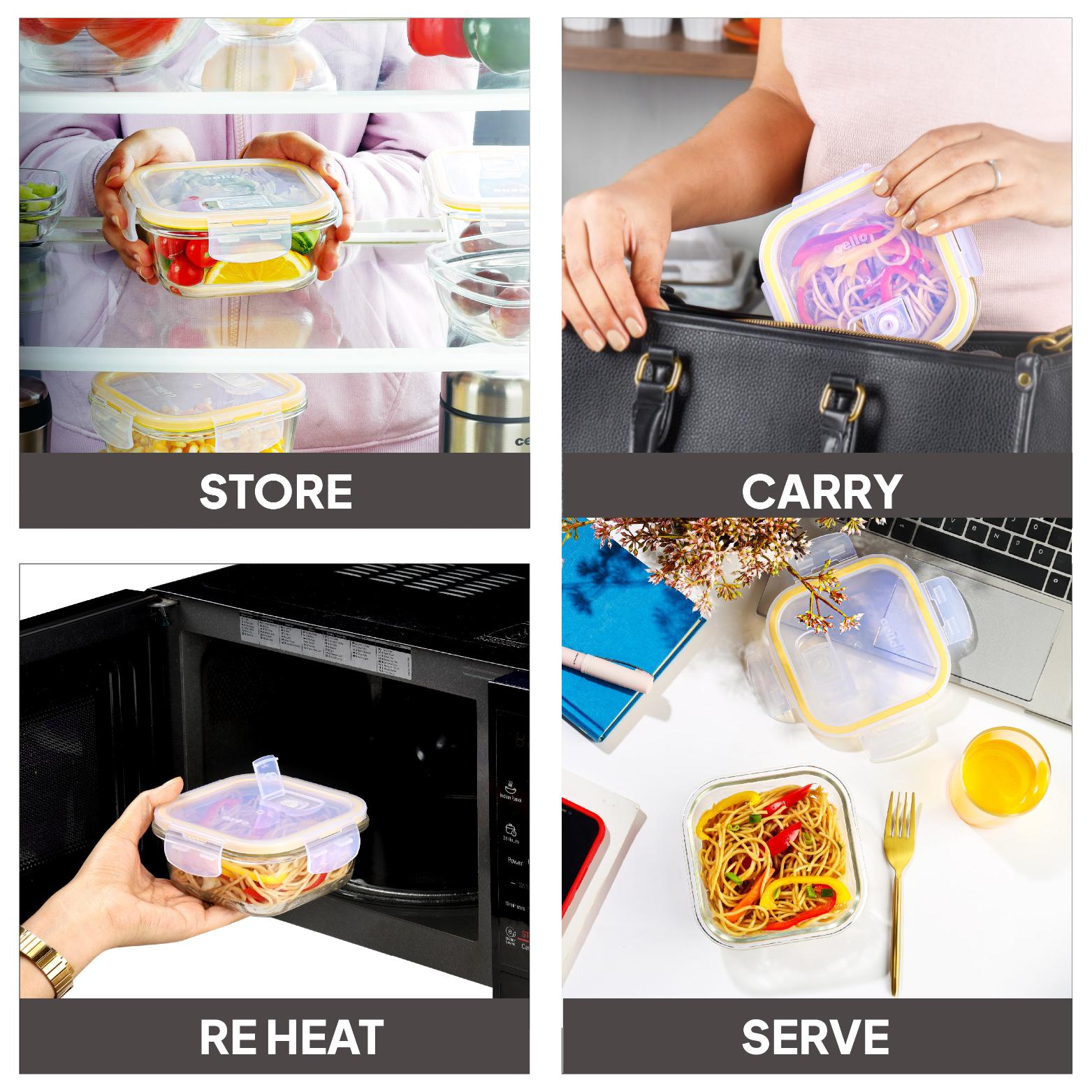 Fit & Fresh Royale Glass Container 3 Pcs / Square