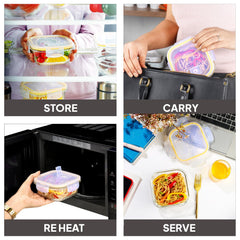 Fit & Fresh Royale Glass Container 3 Pcs / Square